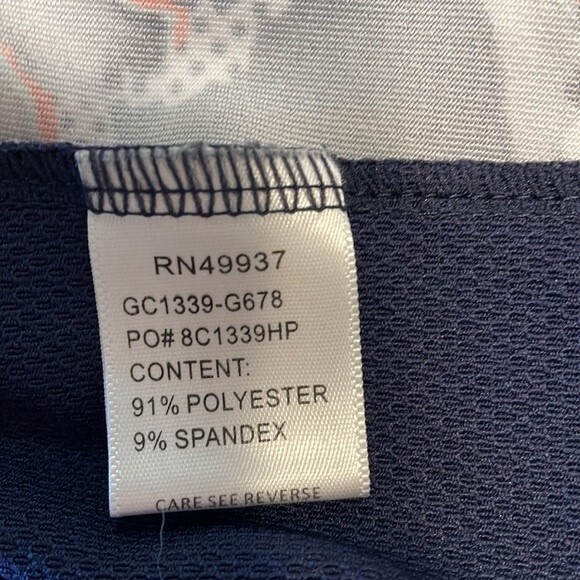 TAIL Golf Blue Floral Print Mock Neck Sleeveless Top Small - Picture 9 of 9